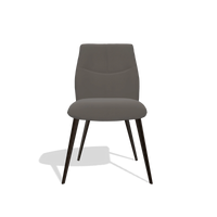Sedia da pranzo senza braccioli Bari 6405 in Pelle B918 (grigio scuro), gambe in espresso, vista frontale