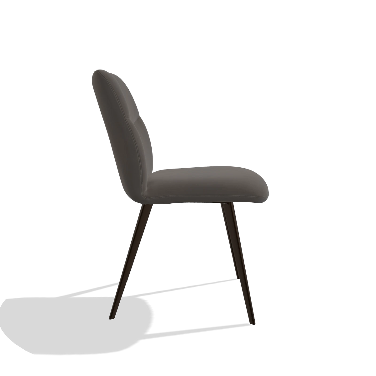 Sedia da pranzo senza braccioli Bari 6405 in Pelle B918 (grigio scuro), gambe in espresso, vista laterale