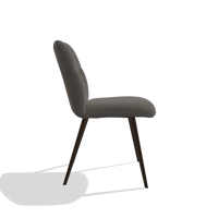 Sedia da pranzo senza braccioli Bari 6405 in Pelle B918 (grigio scuro), gambe in espresso, vista laterale
