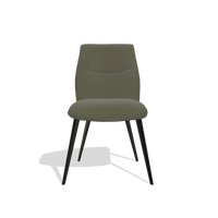 Silla de comedor sin reposabrazos Bari 6405 en Piel B962 (gris oscuro), patas en negro, vista frontal