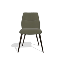 Silla de comedor sin reposabrazos Bari 6405 en Piel B962 (gris oscuro), patas en espresso, vista frontal