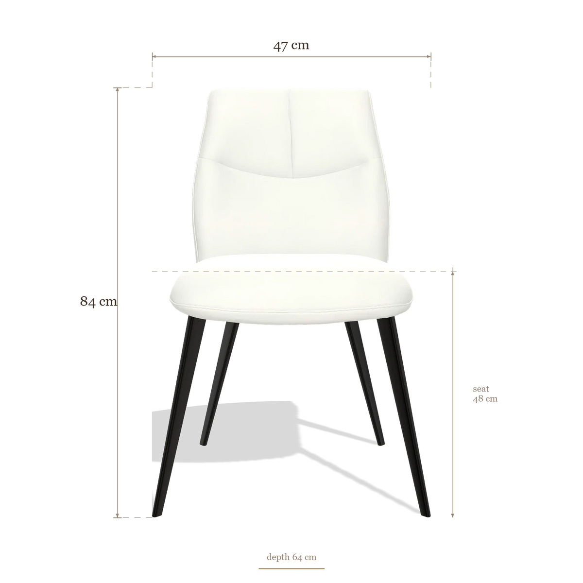 Chaise de salle à manger sans accoudoirs Bari 6405, dimensions 47 x 64 x 84 cm