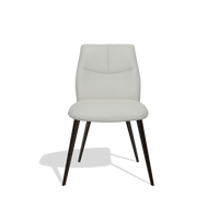 Chaise de salle à manger sans accoudoirs Bari 6405 en Cuir B970 (gris clair), pieds en espresso, vue de face