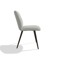 Chaise de salle à manger sans accoudoirs Bari 6405 en Cuir B970 (gris clair), pieds en espresso, vue de profil