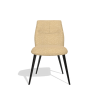 Esszimmerstuhl ohne Armlehnen Bari 6405 in Stoff Mito 170 (Beige), Beine in Schwarz, Vorderansicht