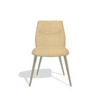 Esszimmerstuhl ohne Armlehnen Bari 6405 in Stoff Mito 170 (Beige), Beine in Champagner, Vorderansicht