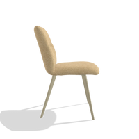 Esszimmerstuhl ohne Armlehnen Bari 6405 in Stoff Mito 170 (Beige), Beine in Champagner, Seitenansicht