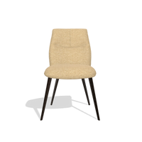 Esszimmerstuhl ohne Armlehnen Bari 6405 in Stoff Mito 170 (Beige), Beine in Espresso, Vorderansicht