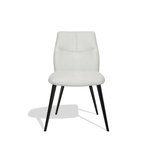 Silla de comedor sin reposabrazos Bari 6405 en tela Niagara 901 (gris claro), patas en negro, vista frontal