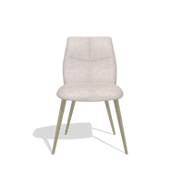 Sedia da pranzo senza braccioli Bari 6405 in tessuto Oasis 01 (grigio chiaro), gambe in champagne, vista frontale