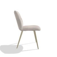 Sedia da pranzo senza braccioli Bari 6405 in tessuto Oasis 01 (grigio chiaro), gambe in champagne, vista laterale
