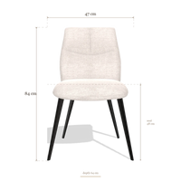 Sedia da pranzo senza braccioli Bari 6405, dimensioni 47 x 64 x 84 cm