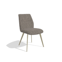 Sedia da pranzo senza braccioli Bari 6405 in tessuto Oasis 108 (grigio scuro), gambe in champagne, vista angolata