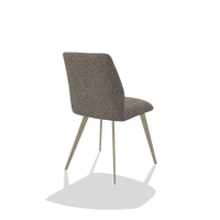 Sedia da pranzo senza braccioli Bari 6405 in tessuto Oasis 108 (grigio scuro), gambe in champagne, vista posteriore angolata
