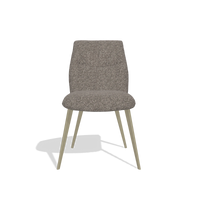 Sedia da pranzo senza braccioli Bari 6405 in tessuto Oasis 108 (grigio scuro), gambe in champagne, vista frontale