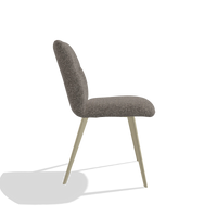 Sedia da pranzo senza braccioli Bari 6405 in tessuto Oasis 108 (grigio scuro), gambe in champagne, vista laterale
