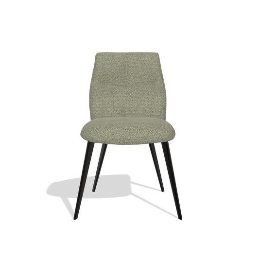 Silla de comedor sin reposabrazos Bari 6405 en tela Rhythm 206 (topo), patas en negro, vista frontal