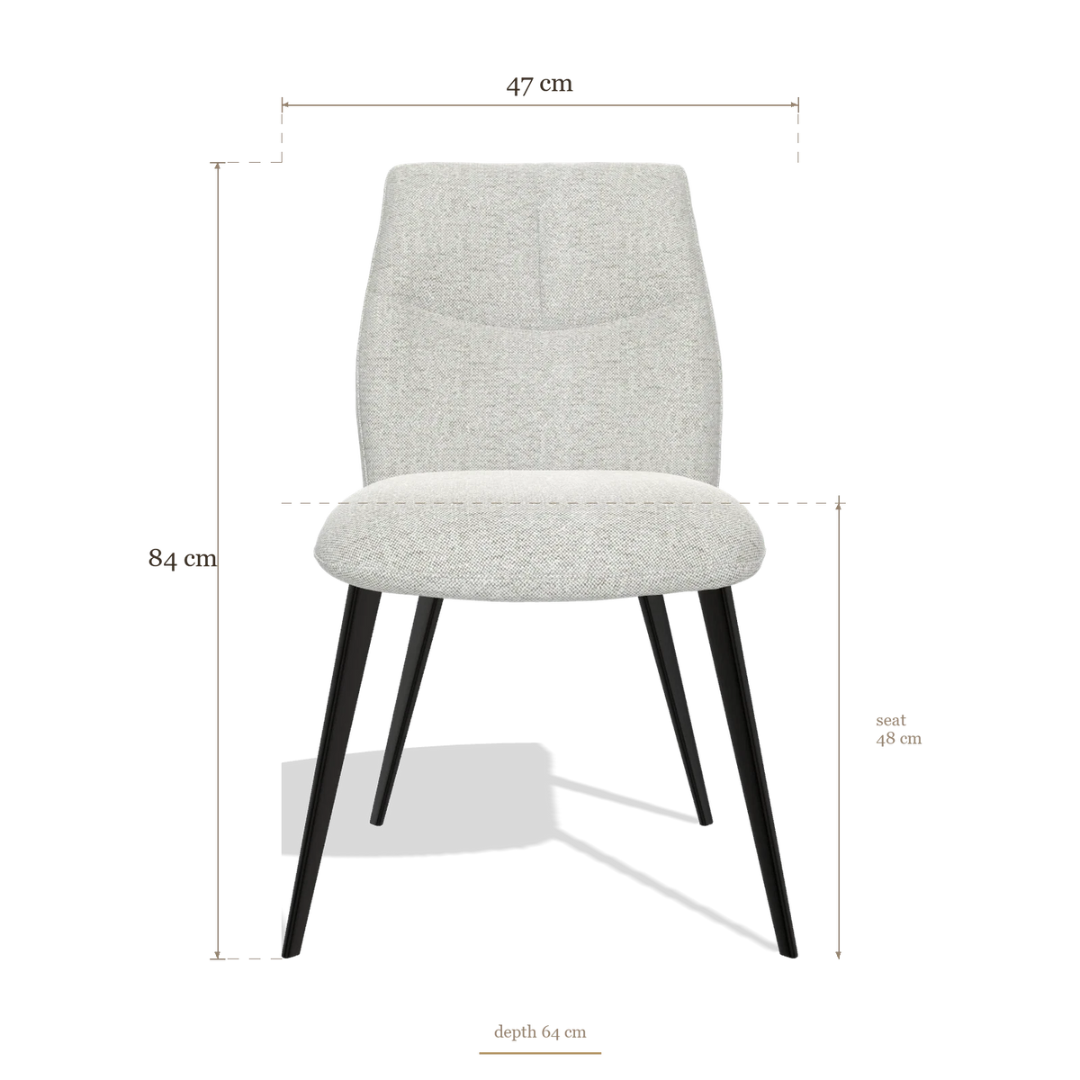 Armless Dining Chair Bari 6405, dimensions 47 x 64 x 84 cm