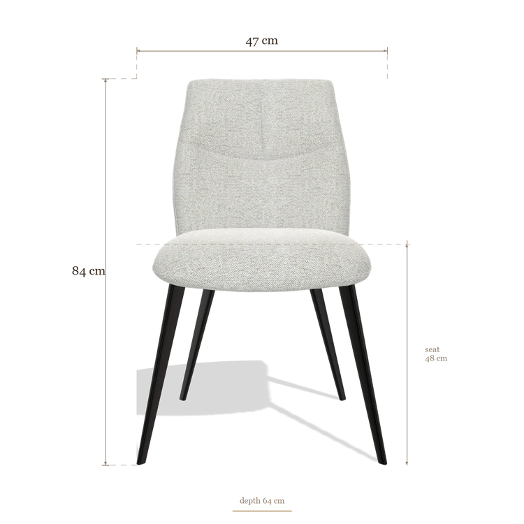 Armless Dining Chair Bari 6405, dimensions 47 x 64 x 84 cm