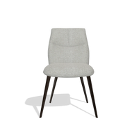 Armless Dining Chair Bari 6405 in Sneak 05 fabric (greige), espresso legs, front view