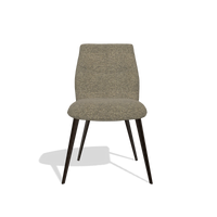 Armless Dining Chair Bari 6405 in Sneak 124 fabric (olive), espresso legs, front view