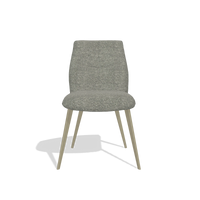 Armless Dining Chair Bari 6405 in Sneak 149 fabric (taupe), champagne legs, front view