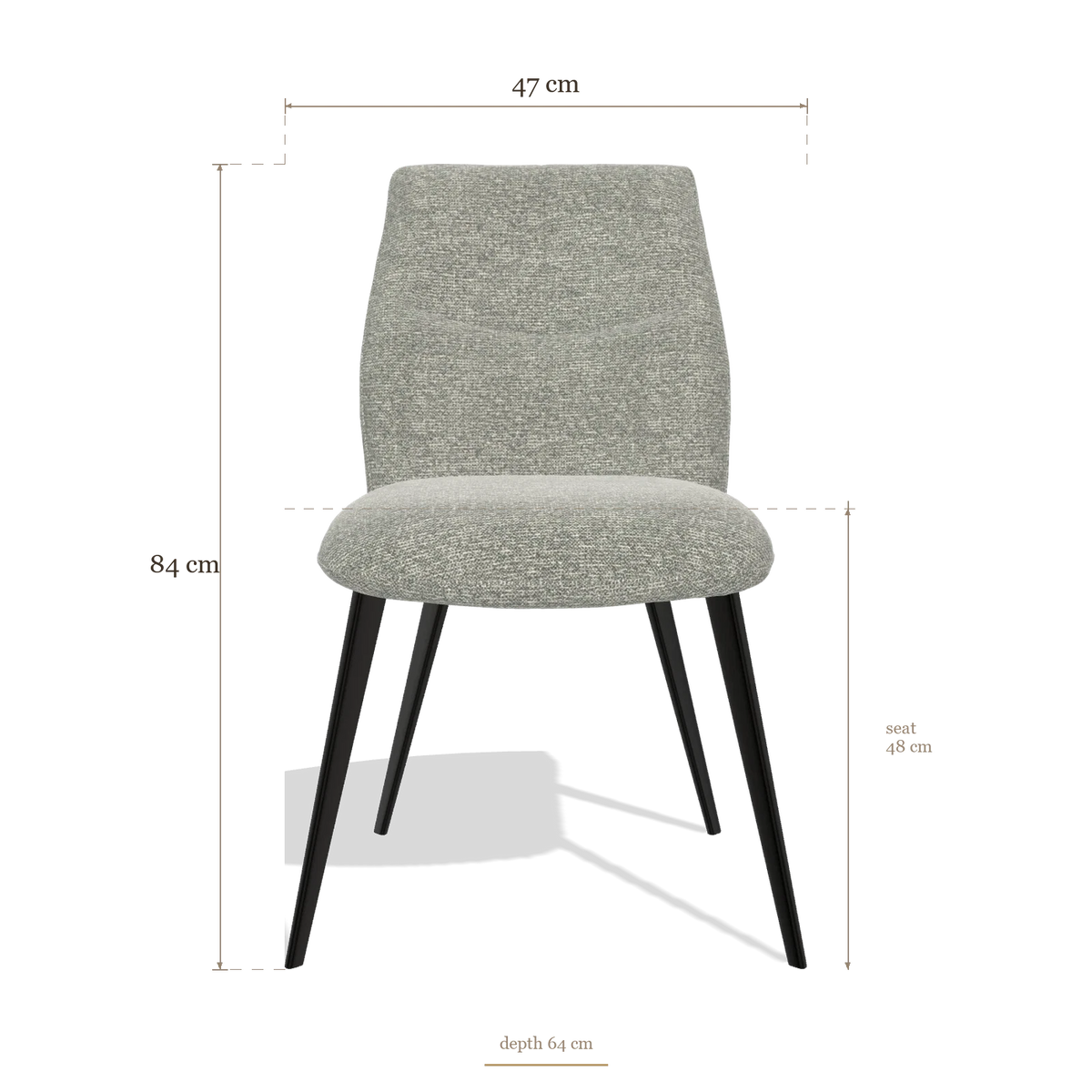 Armless Dining Chair Bari 6405, dimensions 47 x 64 x 84 cm