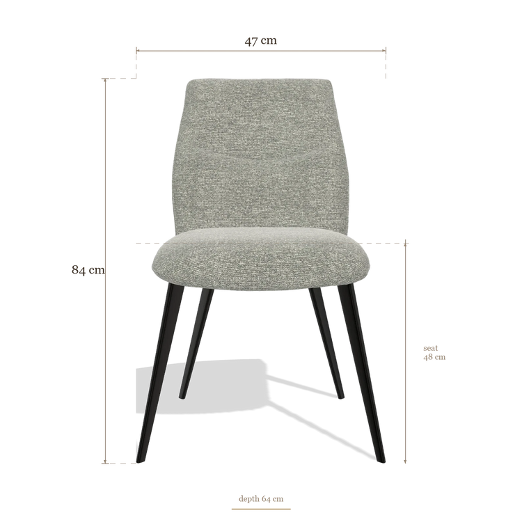 Armless Dining Chair Bari 6405, dimensions 47 x 64 x 84 cm