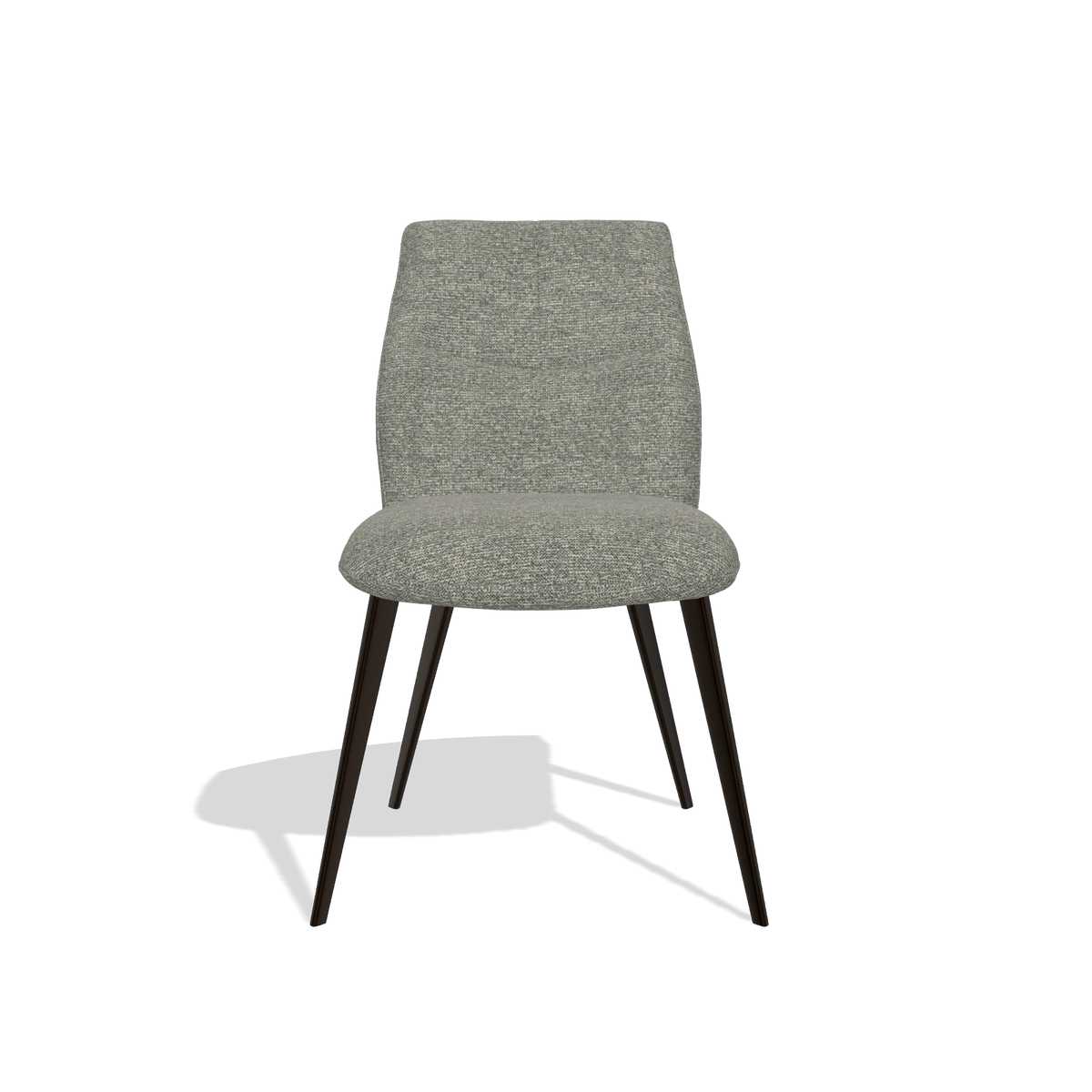 Armless Dining Chair Bari 6405 in Sneak 149 fabric (taupe), espresso legs, front view
