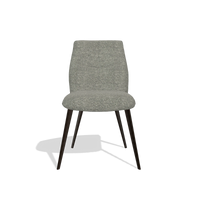 Armless Dining Chair Bari 6405 in Sneak 149 fabric (taupe), espresso legs, front view