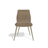 Armless Dining Chair Bari 6405 in Sneak 16 fabric (olive), champagne legs, front view
