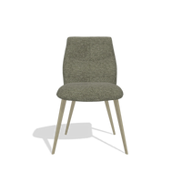 Armless Dining Chair Bari 6405 in Sneak 59 fabric (dark grey), champagne legs, front view