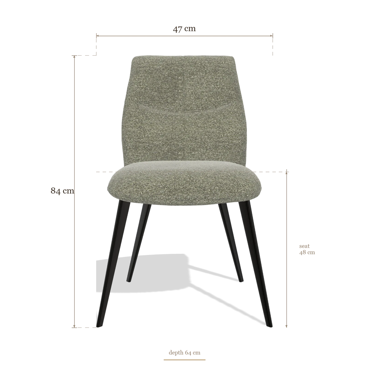Armless Dining Chair Bari 6405, dimensions 47 x 64 x 84 cm