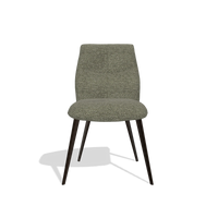 Armless Dining Chair Bari 6405 in Sneak 59 fabric (dark grey), espresso legs, front view