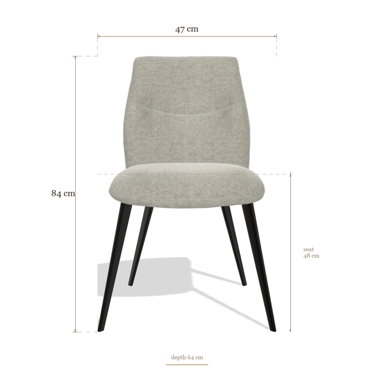 Armless Dining Chair Bari 6405, dimensions 47 x 64 x 84 cm