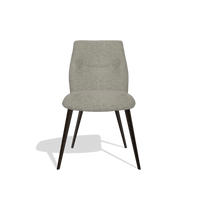 Armless Dining Chair Bari 6405 in Stella 10 fabric (taupe), espresso legs, front view