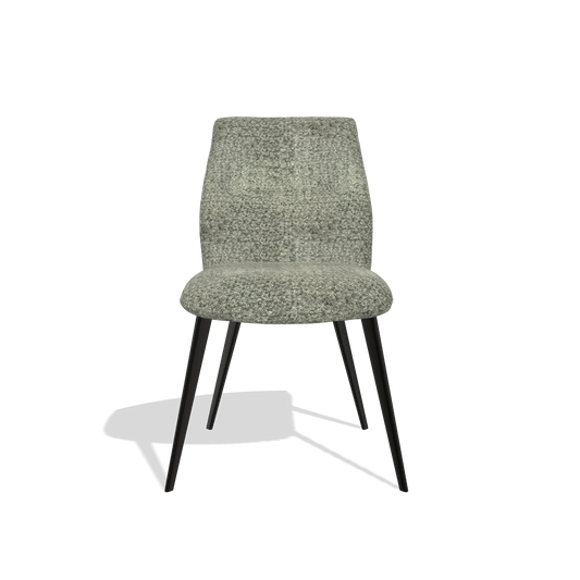 Silla de comedor sin reposabrazos Bari 6405 en tela Venga 156 (topo), patas en negro, vista frontal