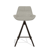 Bar Stool Bari 6459 in Glory 01 fabric (greige), espresso legs, front view