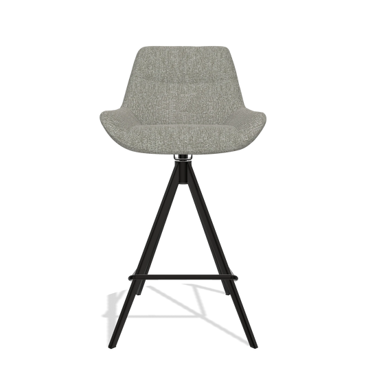 Barhocker Bari 6459 in Stoff Lodge 01 (Taupe), Beine in Schwarz, Vorderansicht
