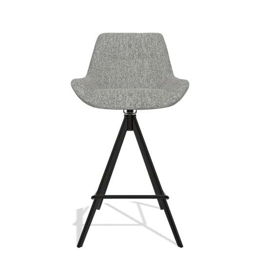 Barhocker Bari 6459 in Stoff Lodge 40 (Grau), Beine in Schwarz, Vorderansicht