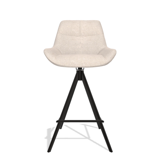 Barhocker Bari 6459 in Stoff Mito 01 (Hellgrau), Beine in Schwarz, Vorderansicht