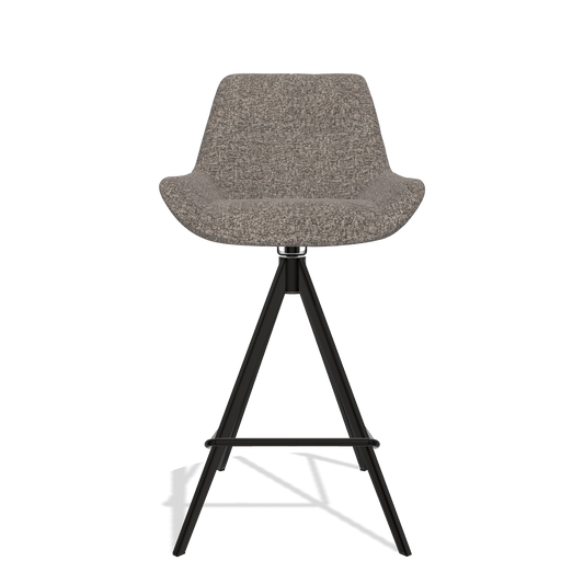 Barhocker Bari 6459 in Stoff Oasis 108 (Dunkelgrau), Beine in Schwarz, Vorderansicht