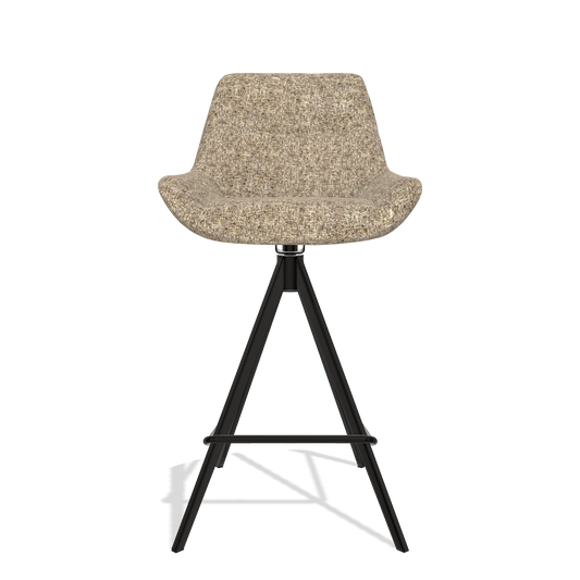 Barhocker Bari 6459 in Stoff Oasis 176 (Taupe), Beine in Schwarz, Vorderansicht