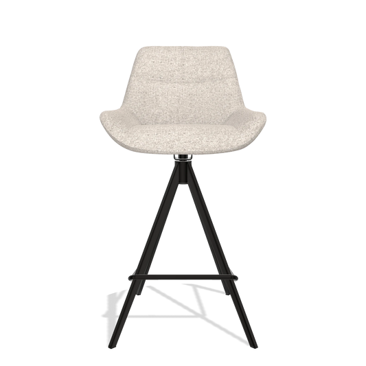 Barhocker Bari 6459 in Stoff Oasis 196 (Hellgrau), Beine in Schwarz, Vorderansicht