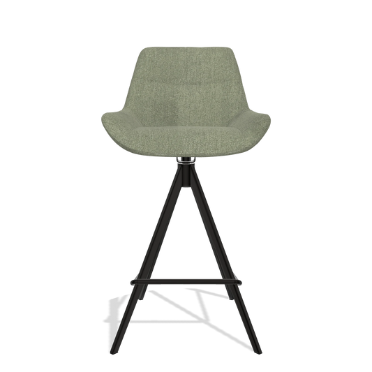 Barhocker Bari 6459 in Stoff San Remo 500 (Taupe), Beine in Schwarz, Vorderansicht