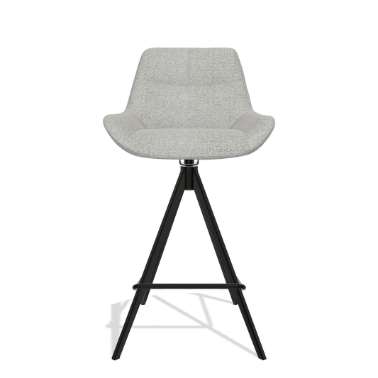 Barhocker Bari 6459 in Stoff Sneak 05 (Greige), Beine in Schwarz, Vorderansicht