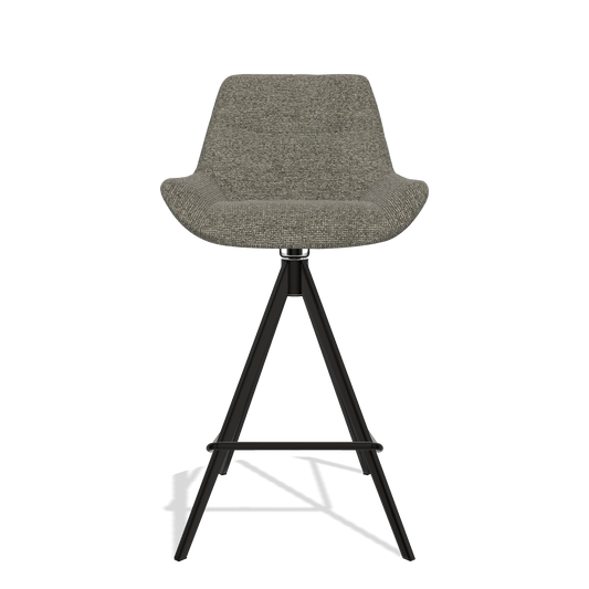 Barhocker Bari 6459 in Stoff Sneak 10 (Dunkelgrau), Beine in Schwarz, Vorderansicht