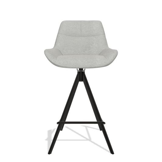 Barhocker Bari 6459 in Stoff Sneak 110 (Greige), Beine in Schwarz, Vorderansicht