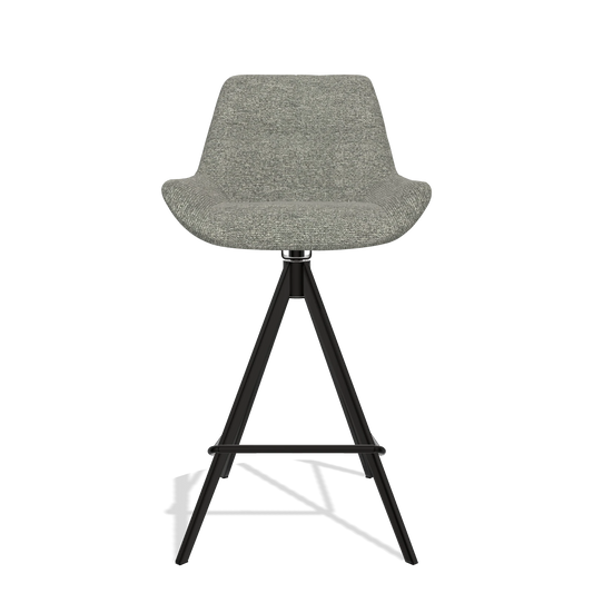 Barhocker Bari 6459 in Stoff Sneak 149 (Taupe), Beine in Schwarz, Vorderansicht