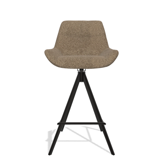 Barhocker Bari 6459 in Stoff Sneak 16 (Oliv), Beine in Schwarz, Vorderansicht